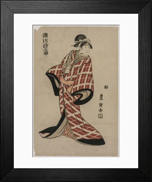 Framed Print : Segawa Michinosuke Wearing a Padded Plaid Robe, c. 1805. Creator: Utagawa Toyokuni (Japanese Framed Print : Segawa Michinosuke Wearing a Padded Plaid Robe, c. 1805. Creator: Utagawa Toyokuni (Japanese