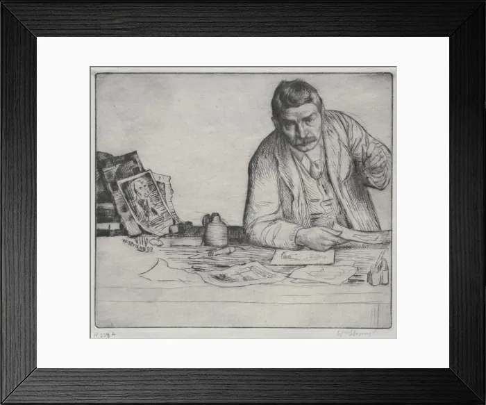 Framed Print : Self-Portrait - The Etcher, 1897. Creator: William Strang (British, 1859-1921) Framed Print : Self-Portrait - The Etcher, 1897. Creator: William Strang (British, 1859-1921)