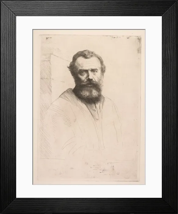 Framed Print : Self-Portrait (Third Plate). Creator: Alphonse Legros (French, 1837-1911) Framed Print : Self-Portrait (Third Plate). Creator: Alphonse Legros (French, 1837-1911)