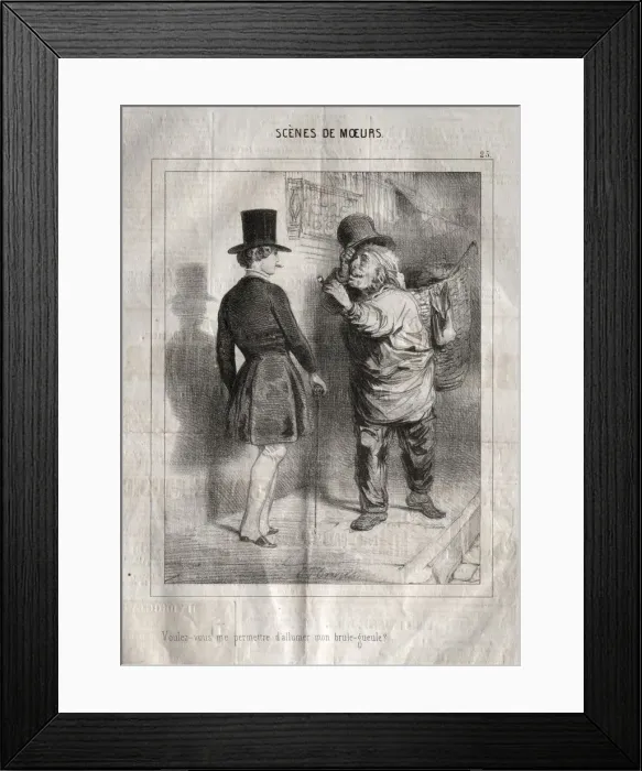 Framed Print : Scenes de Moeurs: Voulez-vous me permettre dallumer mon brule-gueule?. Creator Framed Print : Scenes de Moeurs: Voulez-vous me permettre dallumer mon brule-gueule?. Creator