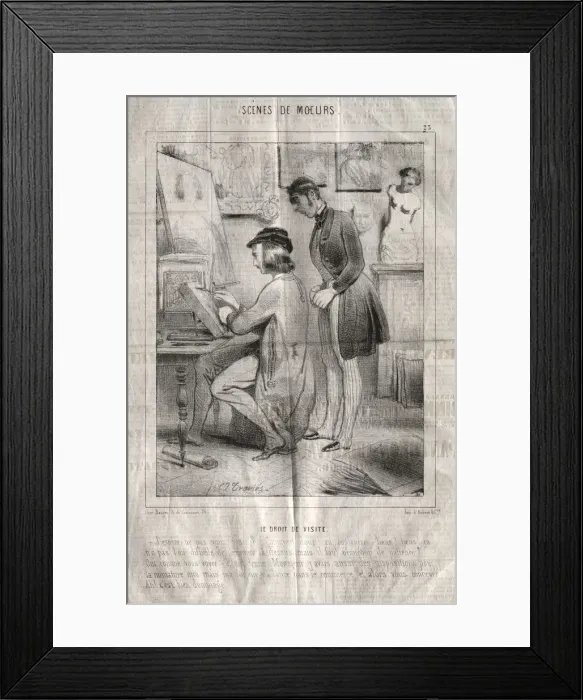 Framed Print : Scenes de moeurs: La Droit de visite. Jespere ne pas vous gener?... Creator Framed Print : Scenes de moeurs: La Droit de visite. Jespere ne pas vous gener?... Creator
