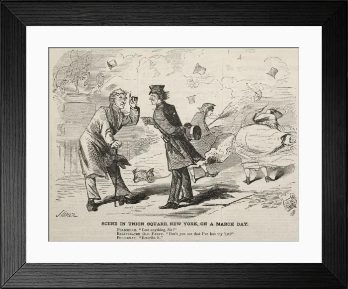 Framed Print : Scene in Union Square, New York, on a March Day, 1860. Creator: Winslow Homer (American Framed Print : Scene in Union Square, New York, on a March Day, 1860. Creator: Winslow Homer (American