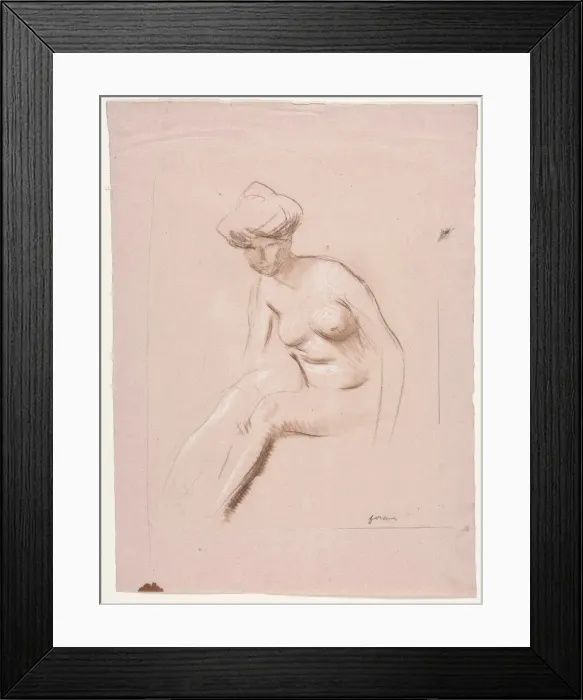 Framed Print : Seated Nude, fourth quarter 1800s or first third 1900s. Creator: Jean Louis Forain (French Framed Print : Seated Nude, fourth quarter 1800s or first third 1900s. Creator: Jean Louis Forain (French