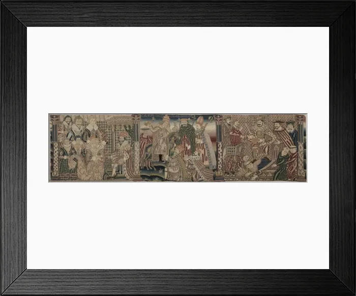 Framed Print : Section of an Embroidered Frieze: Ahasuerus and Esther, The Pope Chiding the Emperor… Framed Print : Section of an Embroidered Frieze: Ahasuerus and Esther, The Pope Chiding the Emperor…