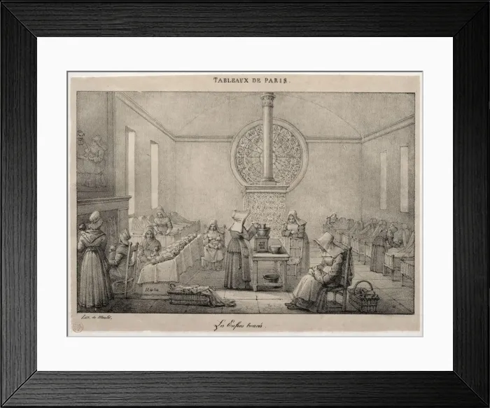 Framed Print : Scenes of Paris: The Foundling Hospital. Creator: Jean Henri Marlet (French, 1770-1847) Framed Print : Scenes of Paris: The Foundling Hospital. Creator: Jean Henri Marlet (French, 1770-1847)