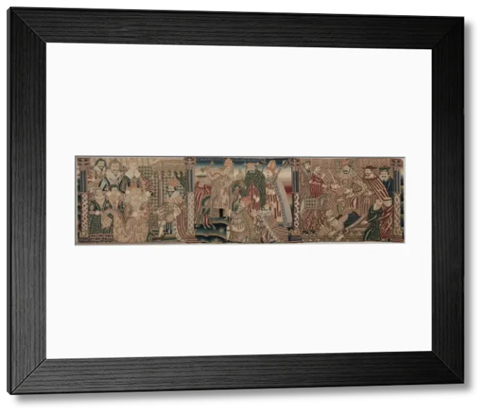 Framed Print : Sections of an Embroidered Frieze, 1625-1649. Creator: Unknown Framed Print : Sections of an Embroidered Frieze, 1625-1649. Creator: Unknown