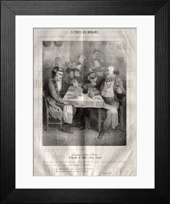 Framed Print : Scenes de moeurs: Comme ou dine a Paris Framed Print : Scenes de moeurs: Comme ou dine a Paris