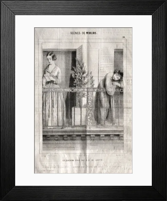 Framed Print : Scenes de moeurs: Un quatrieme etage rue N. D. de Lorette. Je crois quelle lit ma lettre Framed Print : Scenes de moeurs: Un quatrieme etage rue N. D. de Lorette. Je crois quelle lit ma lettre