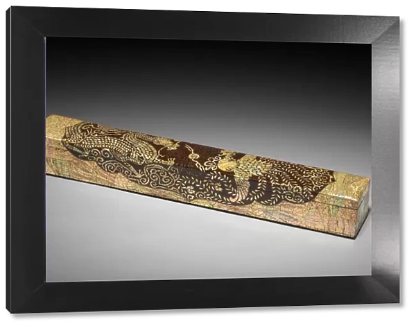Scroll Box with Dragon and Phoenix Design, 1700s-1800s. Creator: Unknown