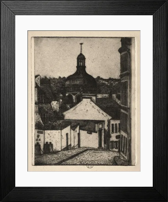 Framed Print : Six Etchings: Notre Dame Street, Pontoise, 1895. Creator: Paul Gachet (French, 1828-1909) Framed Print : Six Etchings: Notre Dame Street, Pontoise, 1895. Creator: Paul Gachet (French, 1828-1909)