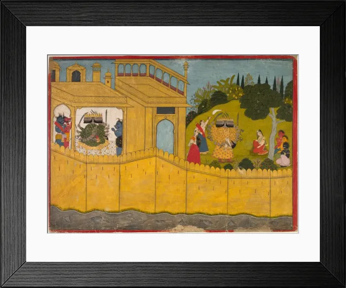 Framed Print : Sita in the Garden of Lanka, From the Ramayana epic of Valmiki, c. 1725. Creator: Unknown Framed Print : Sita in the Garden of Lanka, From the Ramayana epic of Valmiki, c. 1725. Creator: Unknown