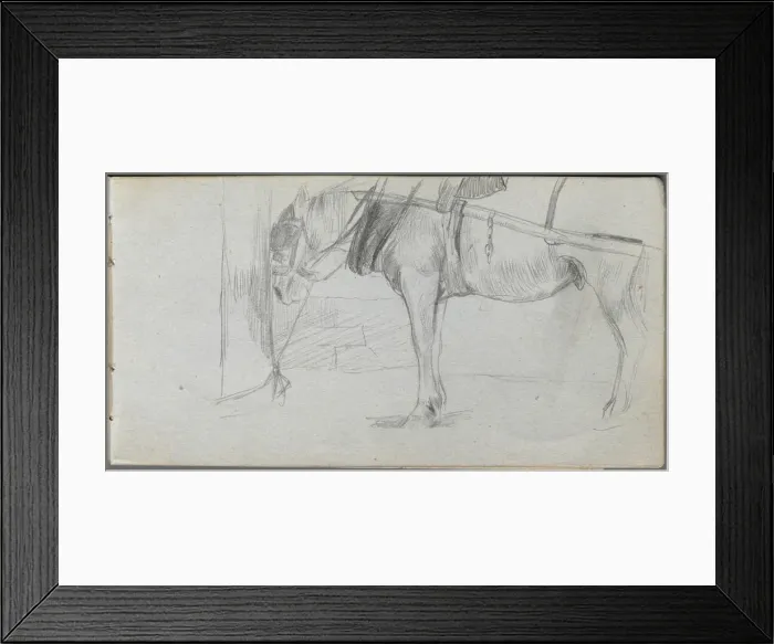 Framed Print : Sketchbook, page 06: Study of a Horse. Creator: Ernest Meissonier (French, 1815-1891) Framed Print : Sketchbook, page 06: Study of a Horse. Creator: Ernest Meissonier (French, 1815-1891)