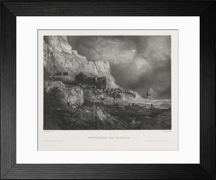 Framed Print : Six Marines: Environs of Dieppe, 1833. Creator: Eugene Isabey (French, 1803-1886); Morlot Framed Print : Six Marines: Environs of Dieppe, 1833. Creator: Eugene Isabey (French, 1803-1886); Morlot