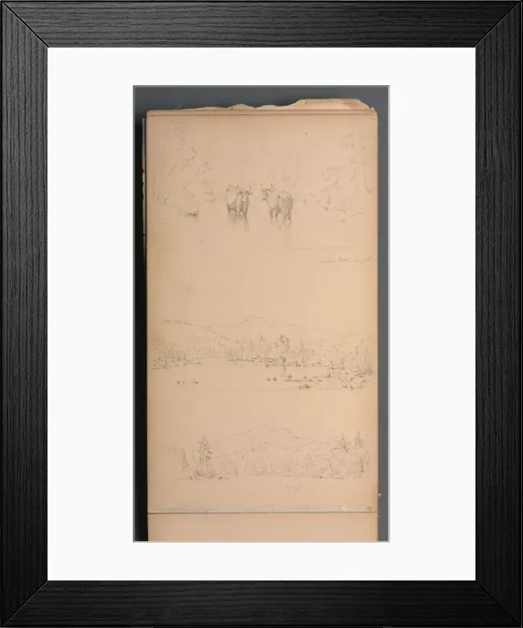 Framed Print : Sketchbook, page 07: Carter Mt (?) Aug. 28th, 1859. Creator: Sanford Robinson Gifford Framed Print : Sketchbook, page 07: Carter Mt (?) Aug. 28th, 1859. Creator: Sanford Robinson Gifford