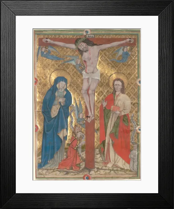 Framed Print : Single Leaf from a Missal: The Crucifixion, c. 1480. Creator: Unknown Framed Print : Single Leaf from a Missal: The Crucifixion, c. 1480. Creator: Unknown