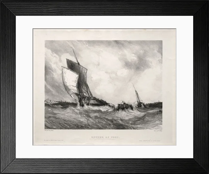 Framed Print : Six Marines: Retour au port, 1833. Creator: Eugene Isabey (French, 1803-1886) Framed Print : Six Marines: Retour au port, 1833. Creator: Eugene Isabey (French, 1803-1886)