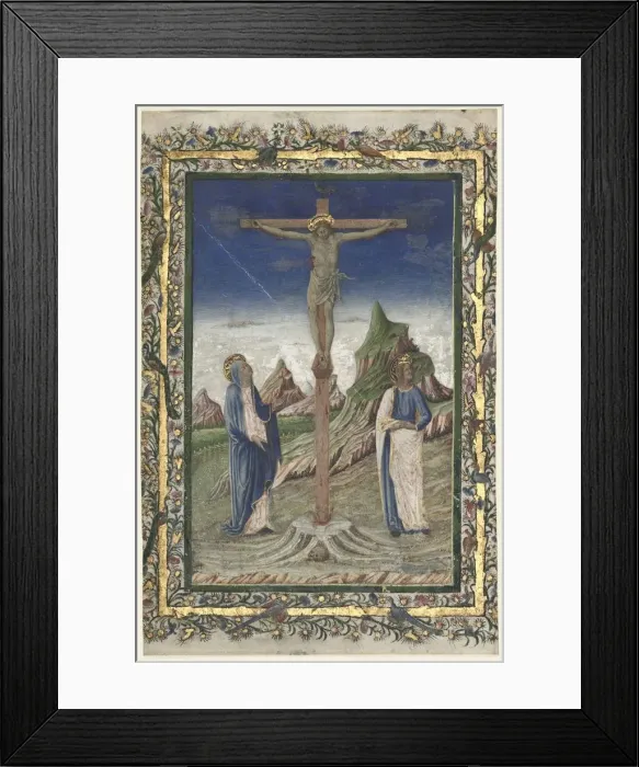 Framed Print : Single Leaf from a Missal: The Crucifixion, late 1400s. Creator: Unknown Framed Print : Single Leaf from a Missal: The Crucifixion, late 1400s. Creator: Unknown
