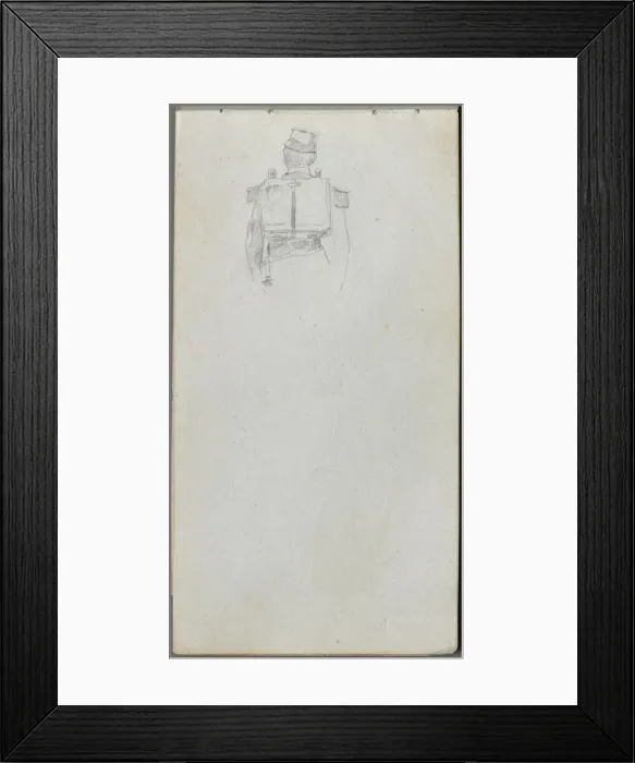 Framed Print : Sketchbook, page 08: Study of a Soldier from behind. Creator: Ernest Meissonier (French Framed Print : Sketchbook, page 08: Study of a Soldier from behind. Creator: Ernest Meissonier (French