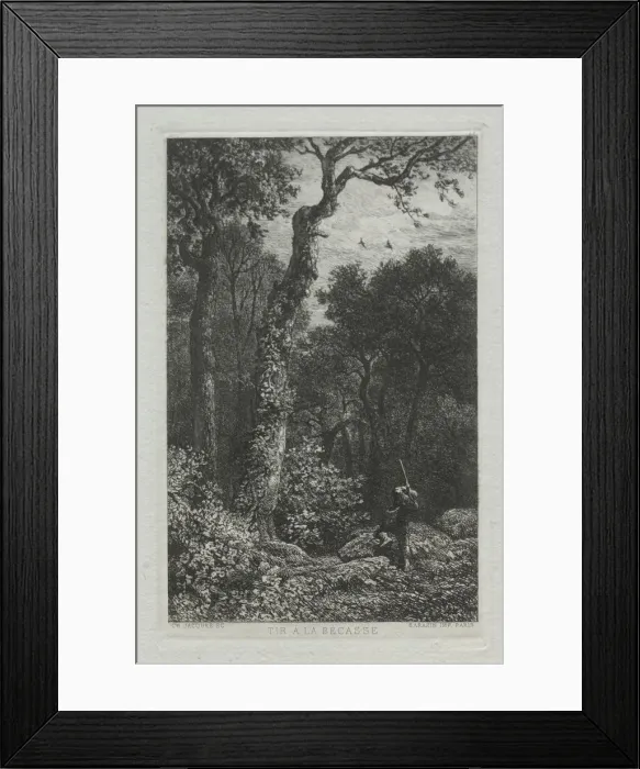 Framed Print : Shooting the Woodcock. Creator: Charles-Emile Jacque (French, 1813-1894) Framed Print : Shooting the Woodcock. Creator: Charles-Emile Jacque (French, 1813-1894)