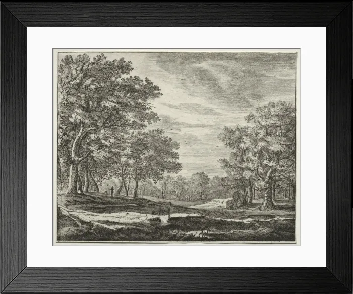 Framed Print : Six view in the wood of the Hague: A Man with a Staff in His Hand. Creator: Roelant Roghman (Dutch Framed Print : Six view in the wood of the Hague: A Man with a Staff in His Hand. Creator: Roelant Roghman (Dutch