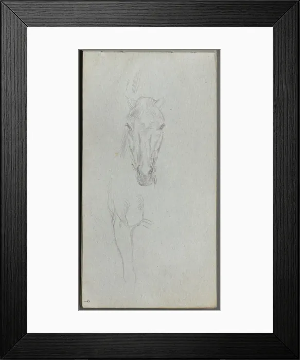 Framed Print : Sketchbook, page 09: Study of a Horse. Creator: Ernest Meissonier (French, 1815-1891)