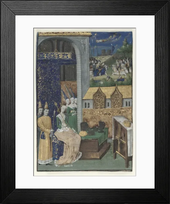 Framed Print : Single Miniature Excised from Boccaccios Des Cleres et nobles femmes: Queen Medusa Framed Print : Single Miniature Excised from Boccaccios Des Cleres et nobles femmes: Queen Medusa