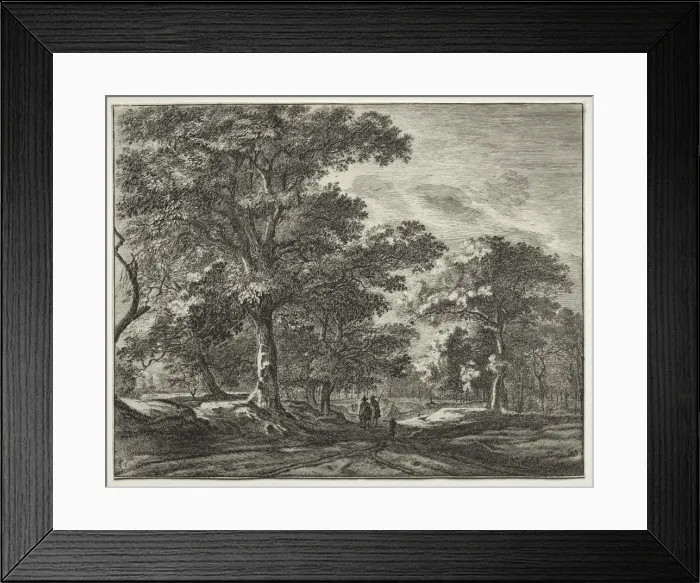 Framed Print : Six view in the wood of the Hague: Two Men Preceded by a Hunter. Creator: Roelant Roghman (Dutch Framed Print : Six view in the wood of the Hague: Two Men Preceded by a Hunter. Creator: Roelant Roghman (Dutch