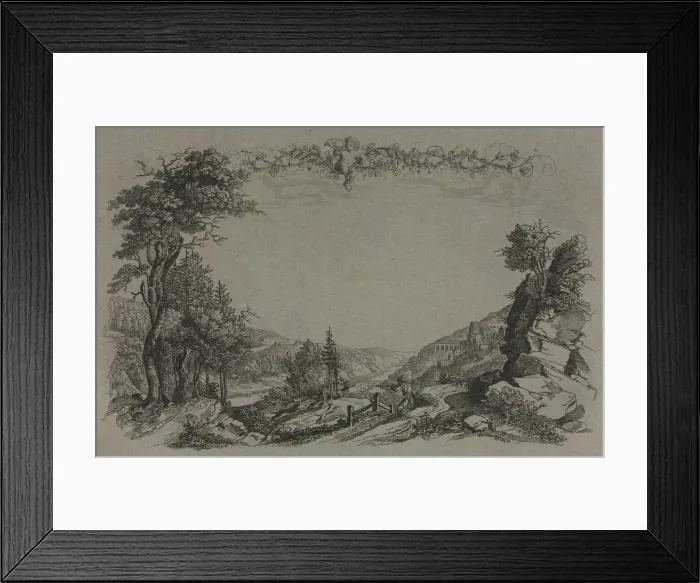 Framed Print : Six Views of Heidelberg Castle: Cover, Hunting Scene, 1820. Creator: Ernst Fries (German Framed Print : Six Views of Heidelberg Castle: Cover, Hunting Scene, 1820. Creator: Ernst Fries (German