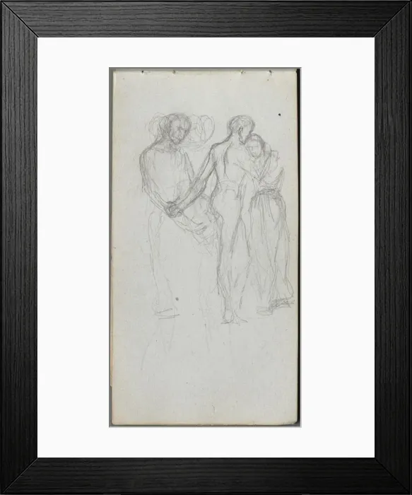 Framed Print : Sketchbook, page 10: Figures Embracing. Creator: Ernest Meissonier (French, 1815-1891) Framed Print : Sketchbook, page 10: Figures Embracing. Creator: Ernest Meissonier (French, 1815-1891)