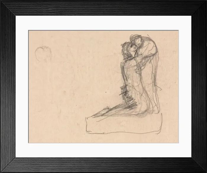 Framed Print : Sketch of Two Figures Embracing (verso). Creator: Theodule Ribot (French, 1823-1891) Framed Print : Sketch of Two Figures Embracing (verso). Creator: Theodule Ribot (French, 1823-1891)