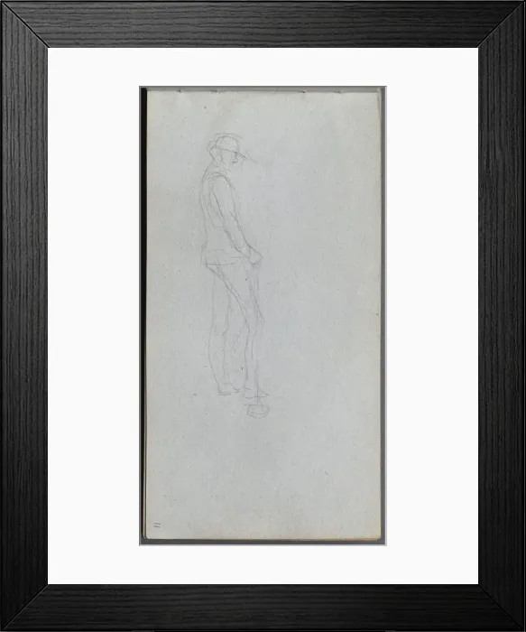 Framed Print : Sketchbook, page 11: Figure in Profile. Creator: Ernest Meissonier (French, 1815-1891) Framed Print : Sketchbook, page 11: Figure in Profile. Creator: Ernest Meissonier (French, 1815-1891)