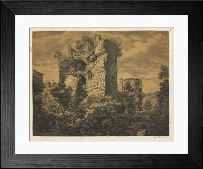 Framed Print : Six Views of Heidelberg Castle: Tower, 1820 Framed Print : Six Views of Heidelberg Castle: Tower, 1820