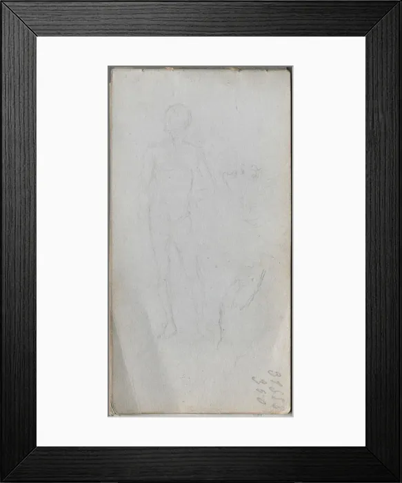 Framed Print : Sketchbook, page 100: Nude Figure, Profile. Creator: Ernest Meissonier (French, 1815-1891) Framed Print : Sketchbook, page 100: Nude Figure, Profile. Creator: Ernest Meissonier (French, 1815-1891)