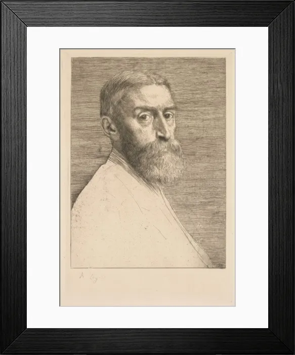 Framed Print : Sir Edward Poynter, 1877. Creator: Alphonse Legros (French, 1837-1911) Framed Print : Sir Edward Poynter, 1877. Creator: Alphonse Legros (French, 1837-1911)