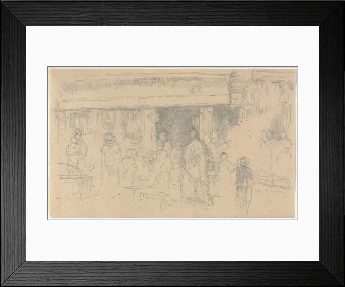 Framed Print : Shops at Chester. Creator: James McNeill Whistler (American, 1834-1903) Framed Print : Shops at Chester. Creator: James McNeill Whistler (American, 1834-1903)
