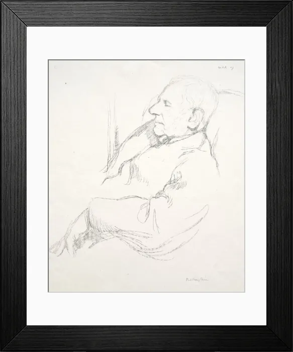 Framed Print : Sir Francis Seymour Haden Asleep, 1897. Creator: William Rothenstein (British, 1872-1945) Framed Print : Sir Francis Seymour Haden Asleep, 1897. Creator: William Rothenstein (British, 1872-1945)