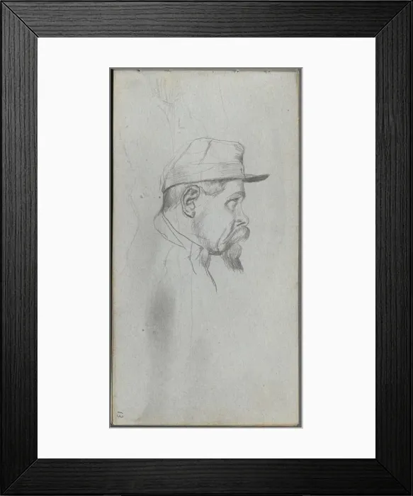 Framed Print : Sketchbook, page 13: Bust of a Man in Profile. Creator: Ernest Meissonier (French, 1815-1891) Framed Print : Sketchbook, page 13: Bust of a Man in Profile. Creator: Ernest Meissonier (French, 1815-1891)