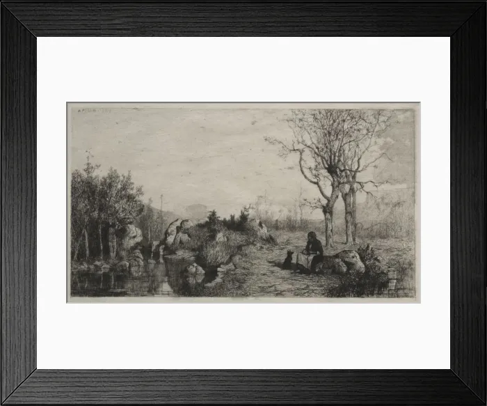 Framed Print : Shore of a Stream at Rossillon, 1867. Creator: Adolphe Appian (French, 1818-1898) Framed Print : Shore of a Stream at Rossillon, 1867. Creator: Adolphe Appian (French, 1818-1898)