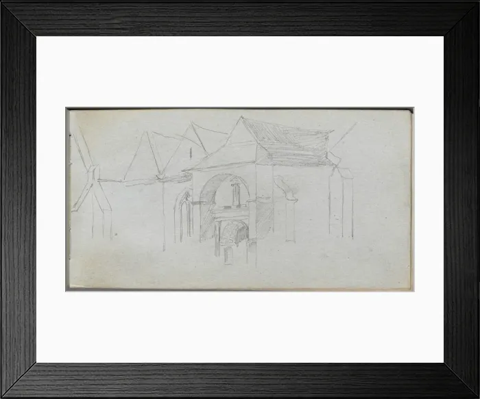 Framed Print : Sketchbook, page 22: Architectural Study. Creator: Ernest Meissonier (French, 1815-1891) Framed Print : Sketchbook, page 22: Architectural Study. Creator: Ernest Meissonier (French, 1815-1891)