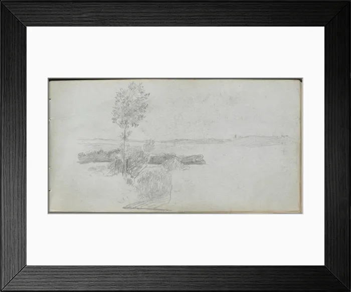 Framed Print : Sketchbook, page 28: Landscape Study. Creator: Ernest Meissonier (French, 1815-1891) Framed Print : Sketchbook, page 28: Landscape Study. Creator: Ernest Meissonier (French, 1815-1891)