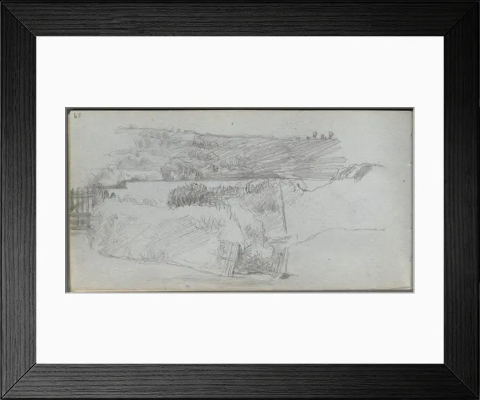 Framed Print : Sketchbook, page 29: Landscape Study. Creator: Ernest Meissonier (French, 1815-1891) Framed Print : Sketchbook, page 29: Landscape Study. Creator: Ernest Meissonier (French, 1815-1891)