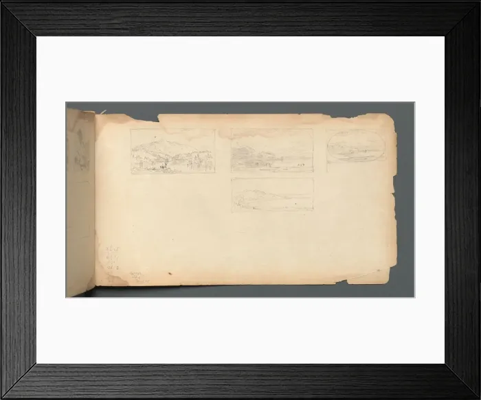 Framed Print : Sketchbook, page 40: Maine Landscape, 1859. Creator: Sanford Robinson Gifford (American Framed Print : Sketchbook, page 40: Maine Landscape, 1859. Creator: Sanford Robinson Gifford (American