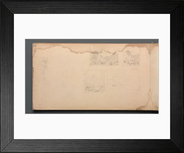 Framed Print : Sketchbook, page 39: Maine Landscape Vignittes, 1859. Creator: Sanford Robinson Gifford (American Framed Print : Sketchbook, page 39: Maine Landscape Vignittes, 1859. Creator: Sanford Robinson Gifford (American