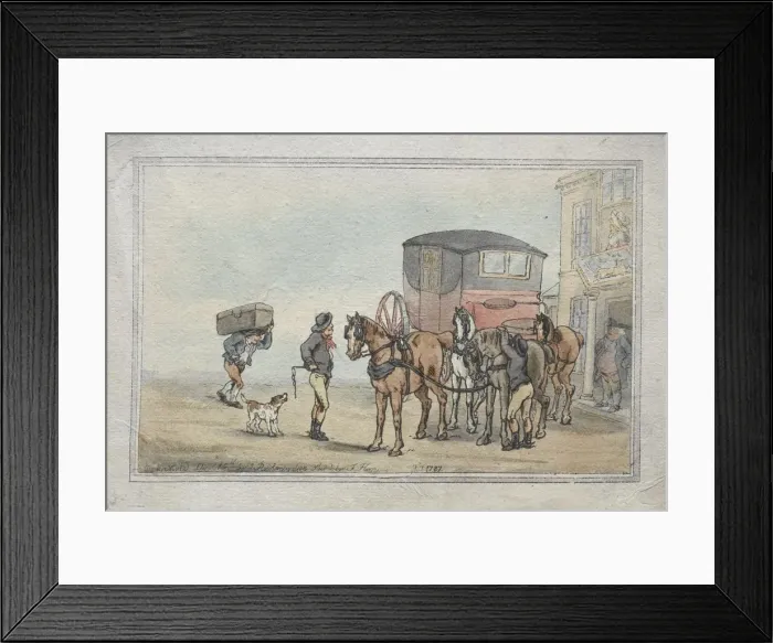 Framed Print : Postboys and Posthorses at the White Hart Inn, 1787. Creator: Thomas Rowlandson (British Framed Print : Postboys and Posthorses at the White Hart Inn, 1787. Creator: Thomas Rowlandson (British