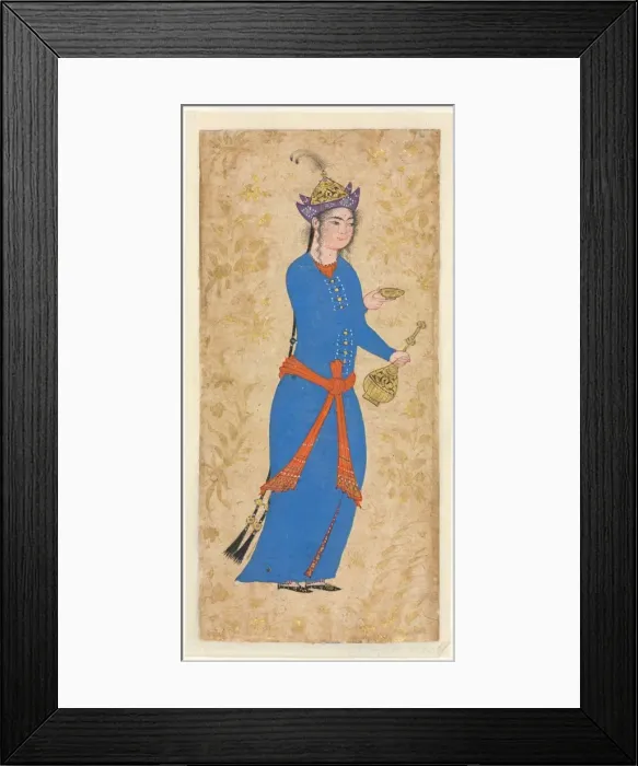 Framed Print : Princess with Wine Bottle and Cup (recto), c. 1550-1600. Creator: Unknown Framed Print : Princess with Wine Bottle and Cup (recto), c. 1550-1600. Creator: Unknown