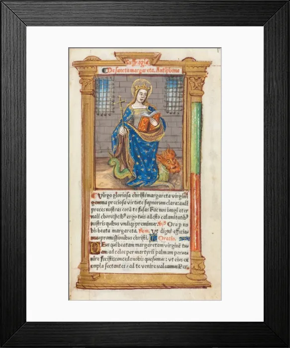 Framed Print : Printed Book of Hours (Use of Rome): fol. 110r, St. Margaret, 1510. Creator: Guillaume Le Rouge Framed Print : Printed Book of Hours (Use of Rome): fol. 110r, St. Margaret, 1510. Creator: Guillaume Le Rouge