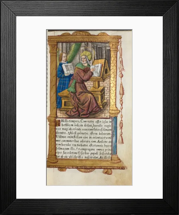 Framed Print : Printed Book of Hours (Use of Rome): fol. 19r, St. Matthew, 1510. Creator: Guillaume Le Rouge Framed Print : Printed Book of Hours (Use of Rome): fol. 19r, St. Matthew, 1510. Creator: Guillaume Le Rouge
