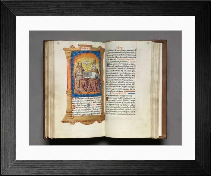 Framed Print : Printed Book of Hours (Use of Rome): fol. 95r, The Trinity, 1510. Creator: Guillaume Le Rouge Framed Print : Printed Book of Hours (Use of Rome): fol. 95r, The Trinity, 1510. Creator: Guillaume Le Rouge