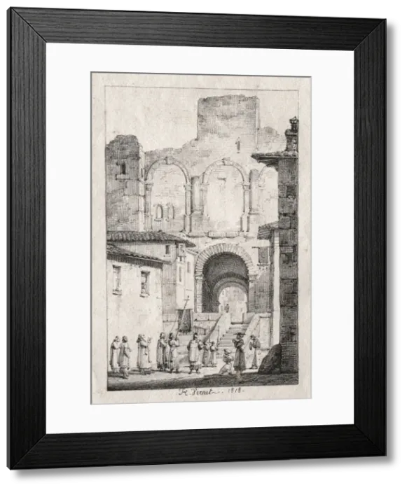 Framed Print : Procession at Arles, 1918. Creator: Horace Vernet (French, 1789-1863) Framed Print : Procession at Arles, 1918. Creator: Horace Vernet (French, 1789-1863)