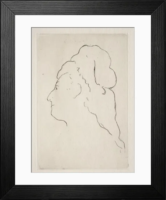 Framed Print : Profile of Eva Gonzales turned to the left, c. 1869. Creator: Edouard Manet (French, 1832-1883)